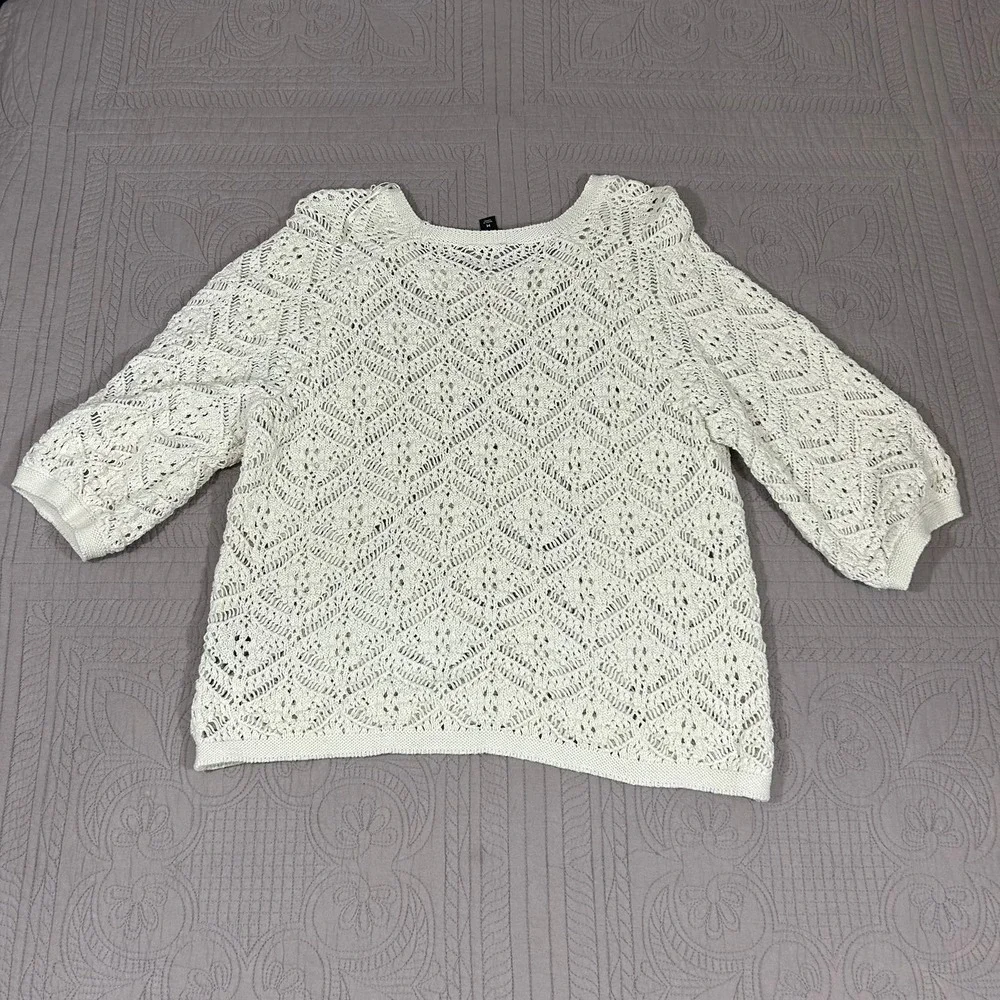 Simply Vera Women's Medium Cotton Crewneck Sweater Vera Wang